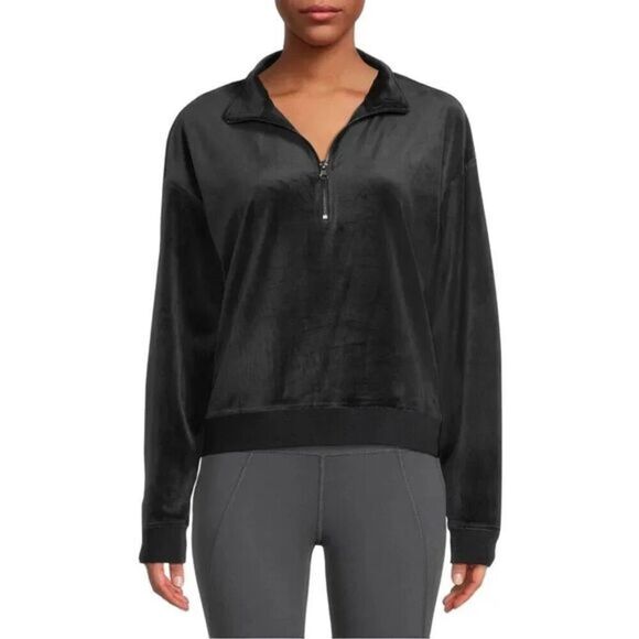 S2 Black Velour Pullover Sweatshirt Size Small‎ - Picture 1 of 5